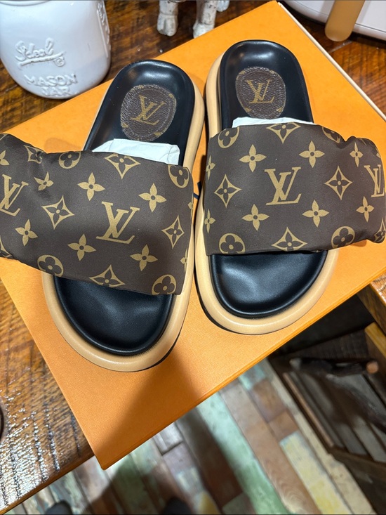 Louis Vuitton Shoes - Louis Vuitton Monogram Pillow Slide Sandals - Brown, Black & Tan